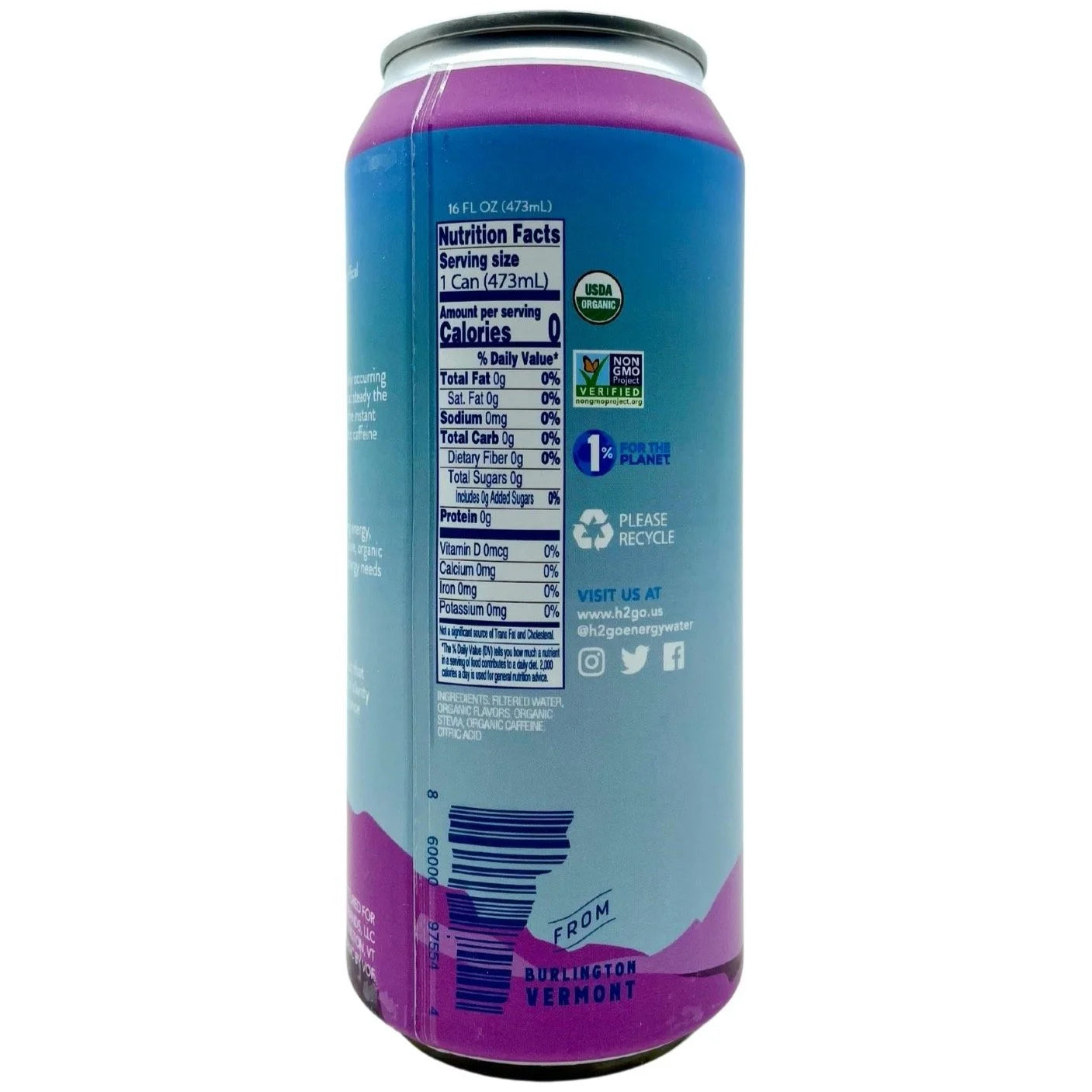 Blackberry Mint Organic Energy Water (Pack of 12) U102208