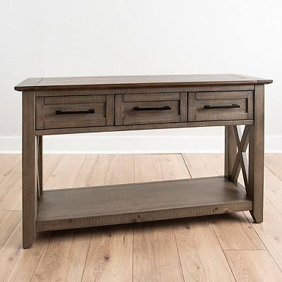 Gray and Brown Console Table E961