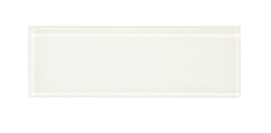 3x22 x 9x22 Glass Mosaic Subway Tile, Super White, 5 Square Feet per Carton V858340