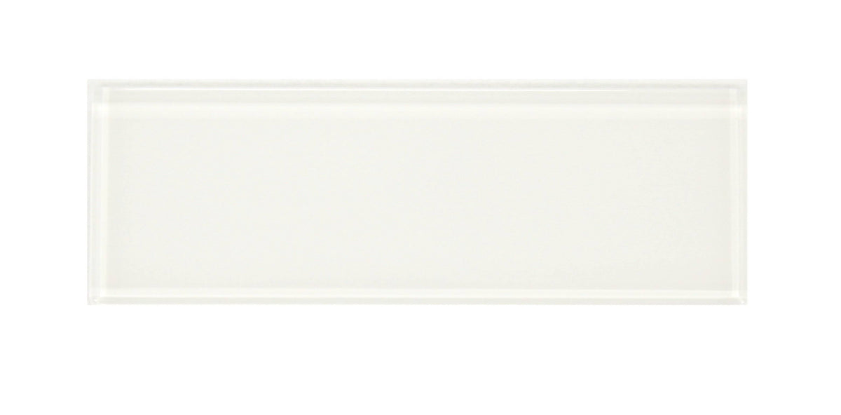 3x22 x 9x22 Glass Mosaic Subway Tile, Super White, 5 Square Feet per Carton V858340