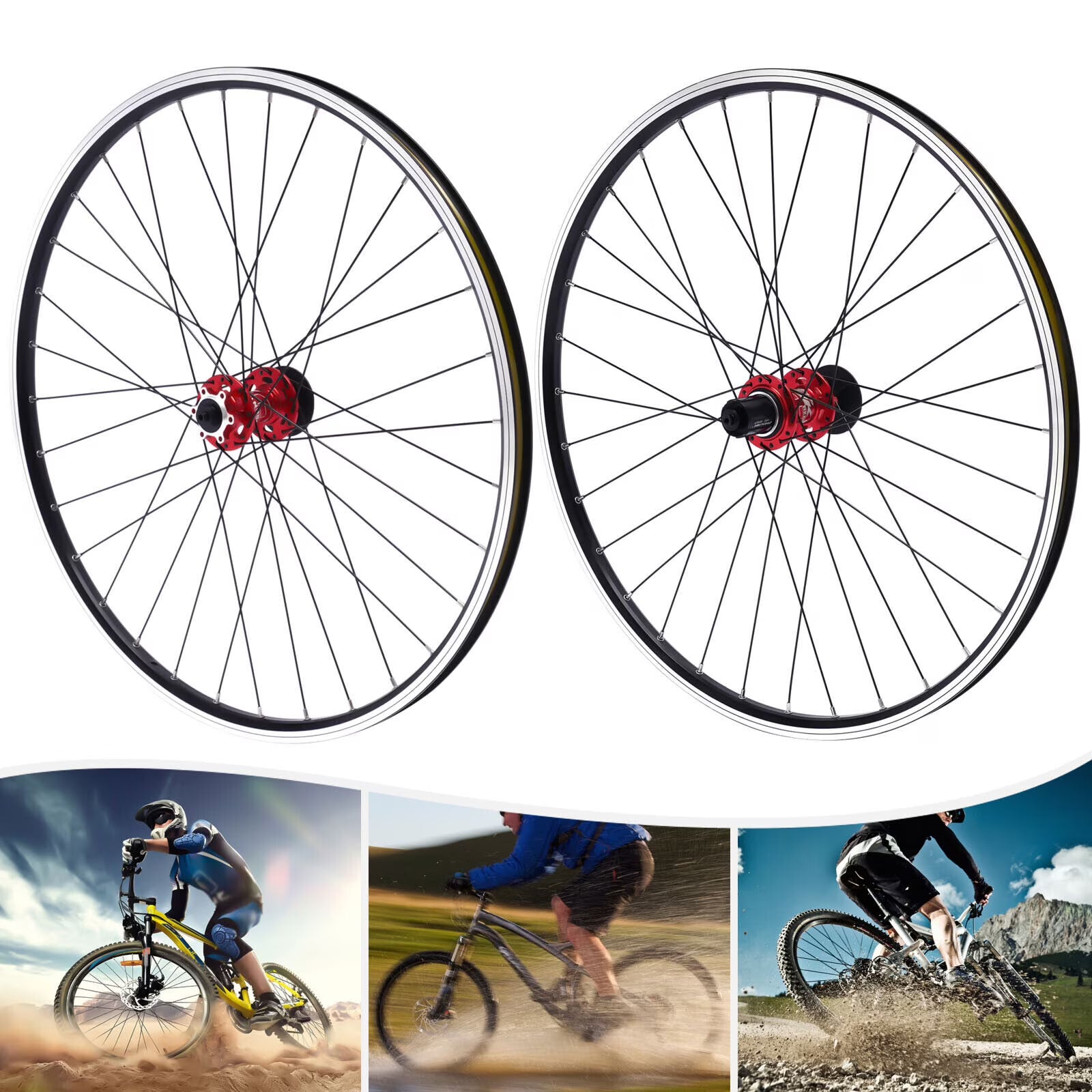 29 Inch Mountain Bike Wheel Set Disc Brake MTB Wheels Front & Rear Hub Rim W755335