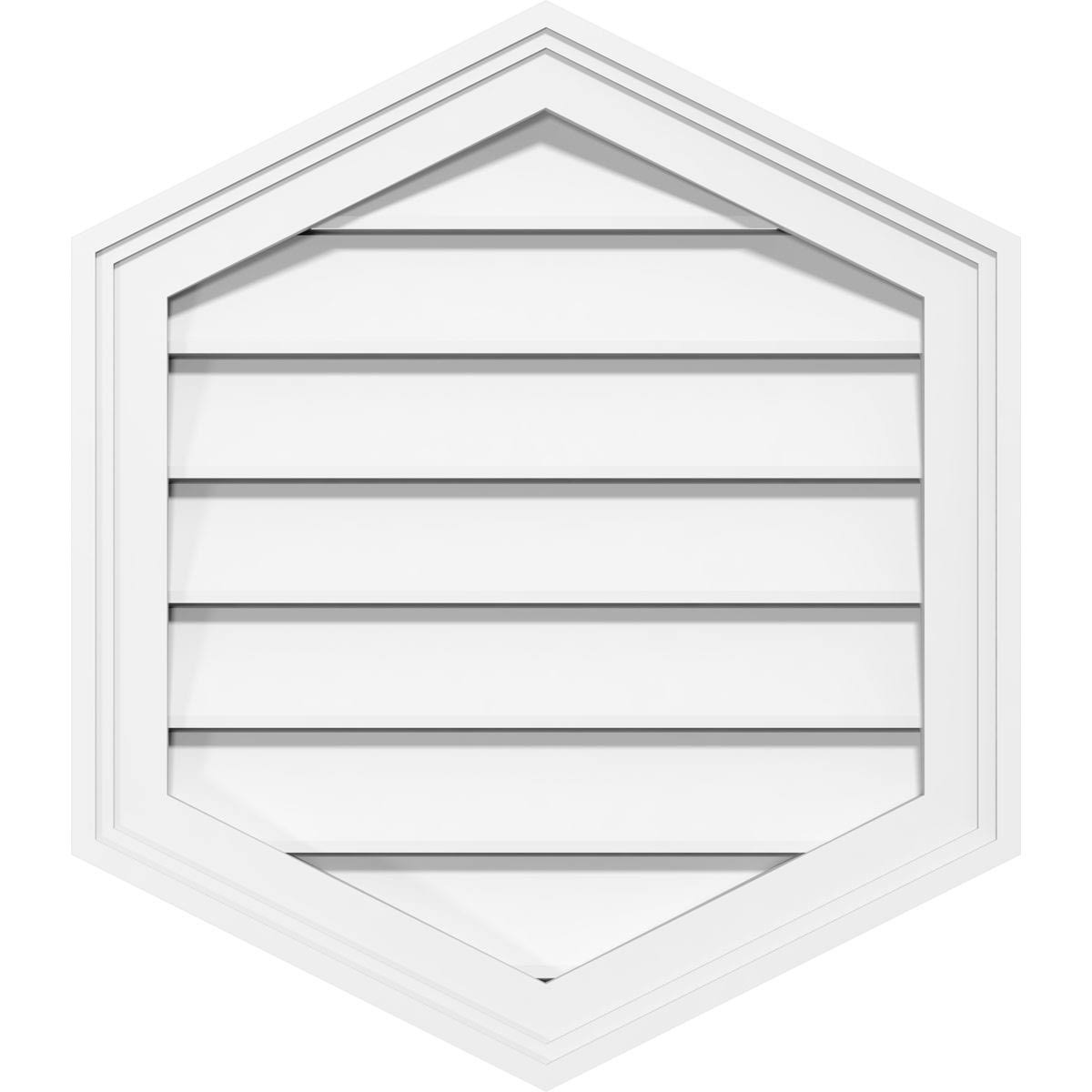 32x22W x 20x22H Vertical Peaked Surface Mount PVC Gable Vent 4/12 Pitch P19938