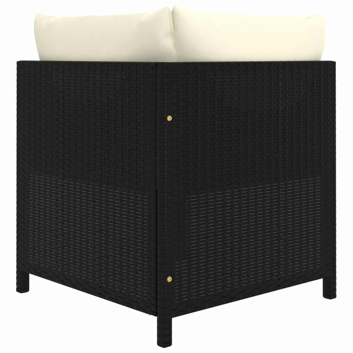 9 Piece Poly Rattan Garden Set with Cushions Black D4069