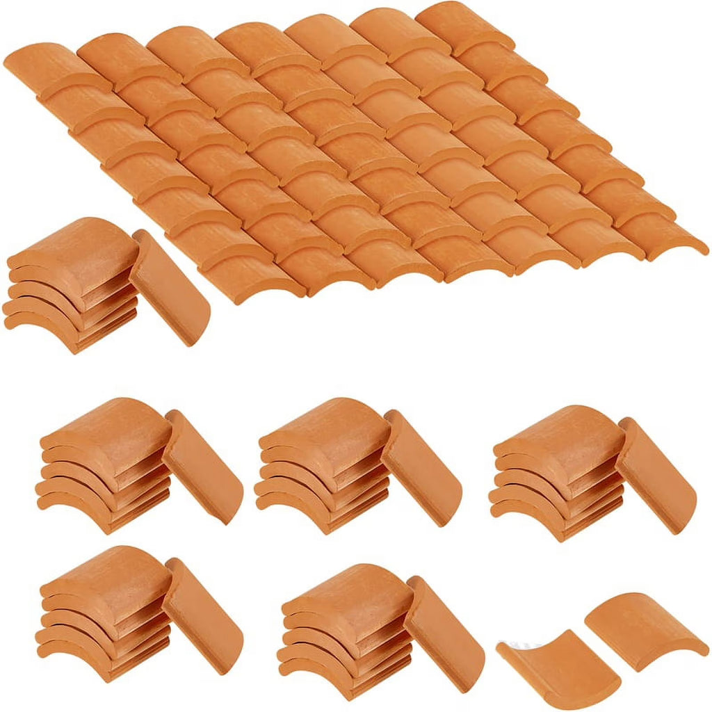 Red Miniature Roof Tiles Model Set H93958