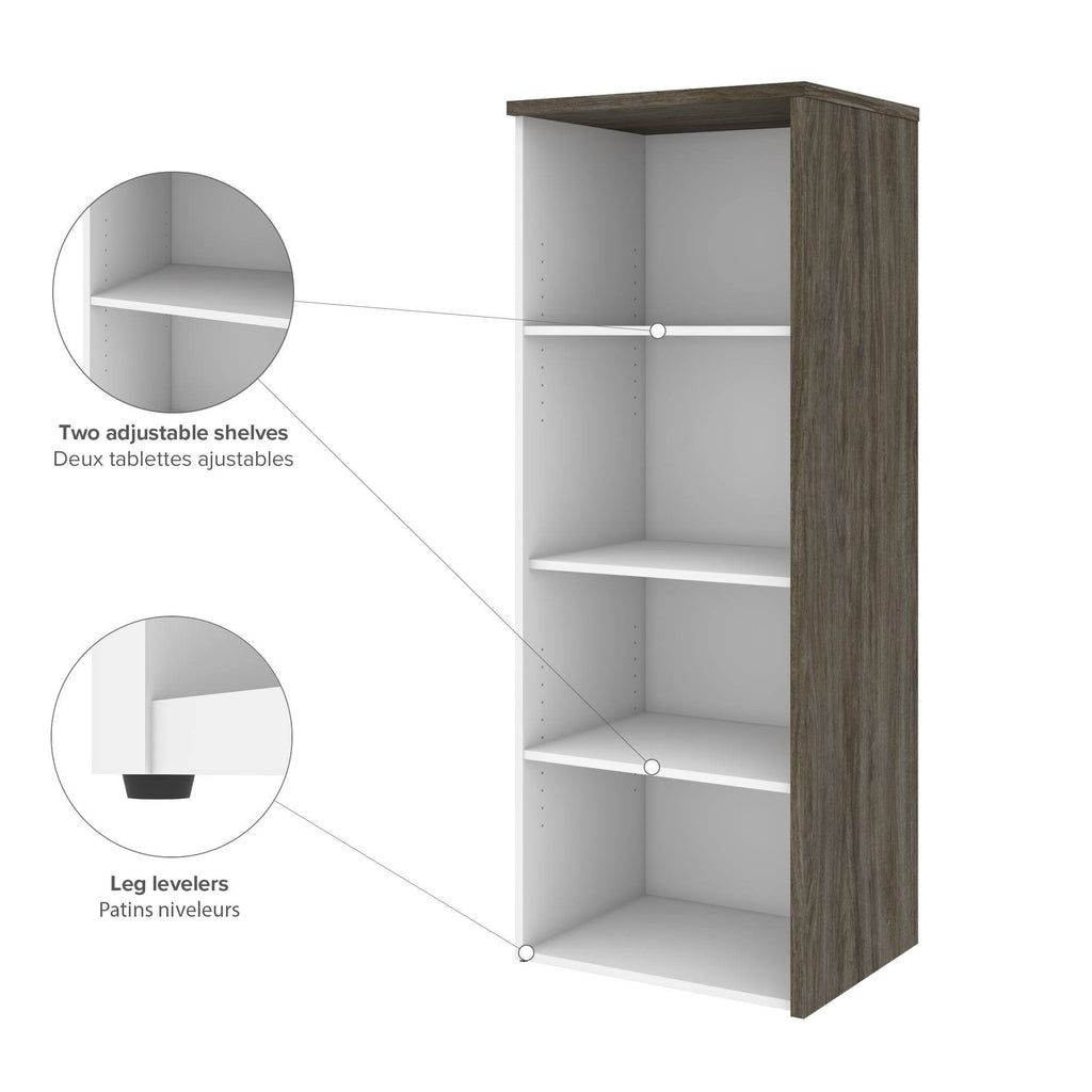 Walnut Grey White Bookcase H659521