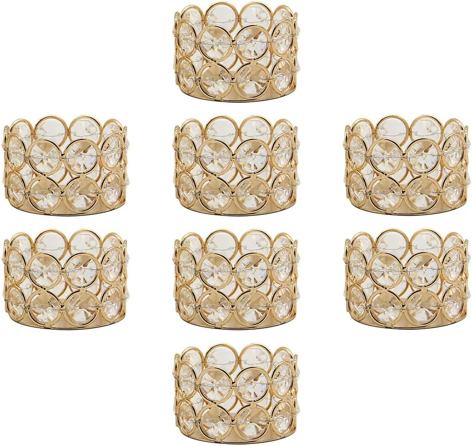 Gold Crystal Tea Light Candle Holders (Pack of 16) I339