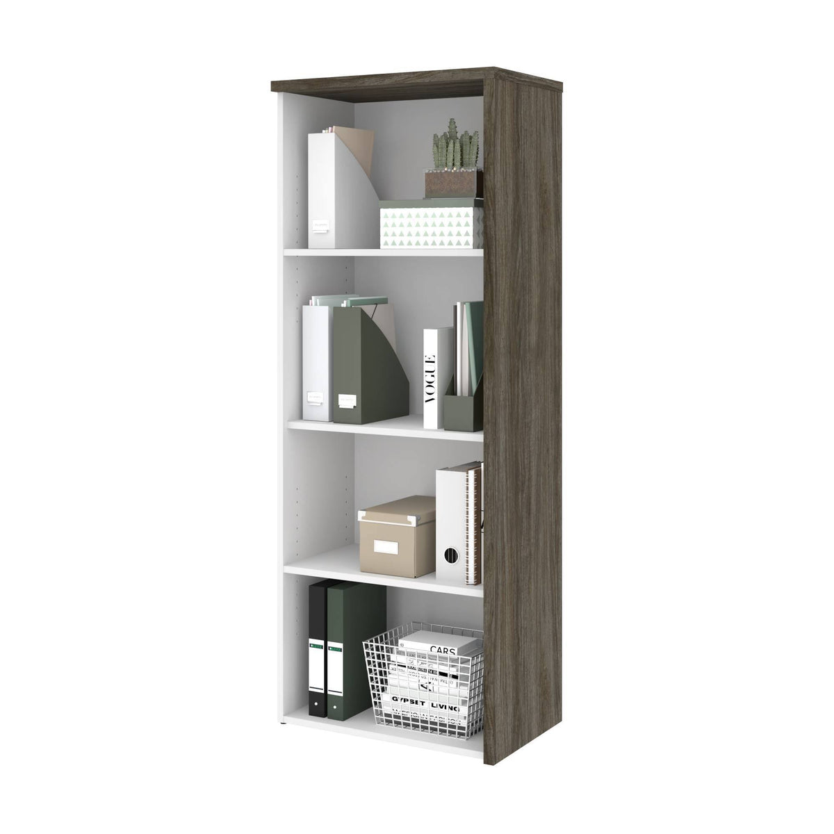 Walnut Grey White Bookcase H659521