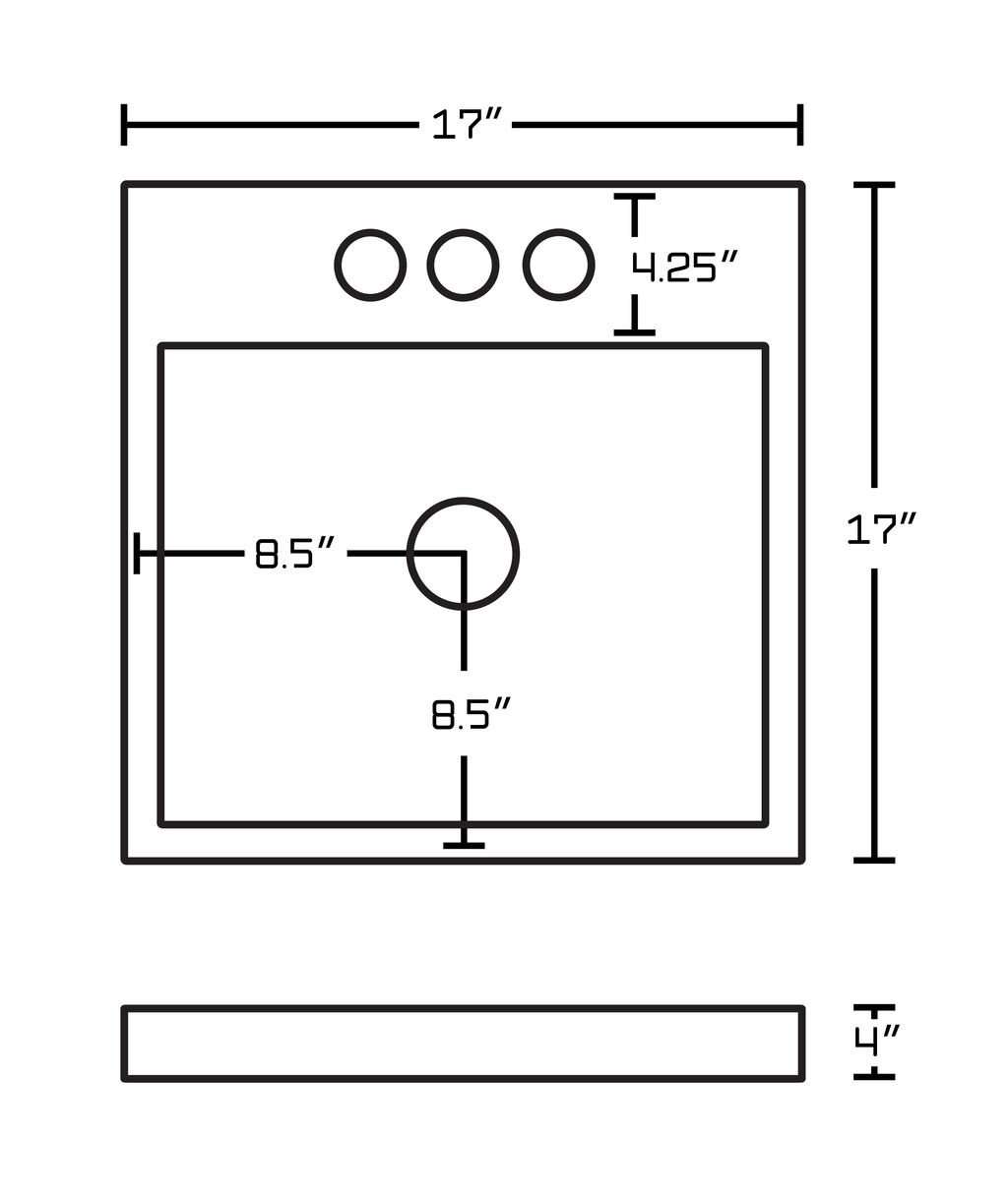 White Vessel for 3H4-in. Center Drilling L228