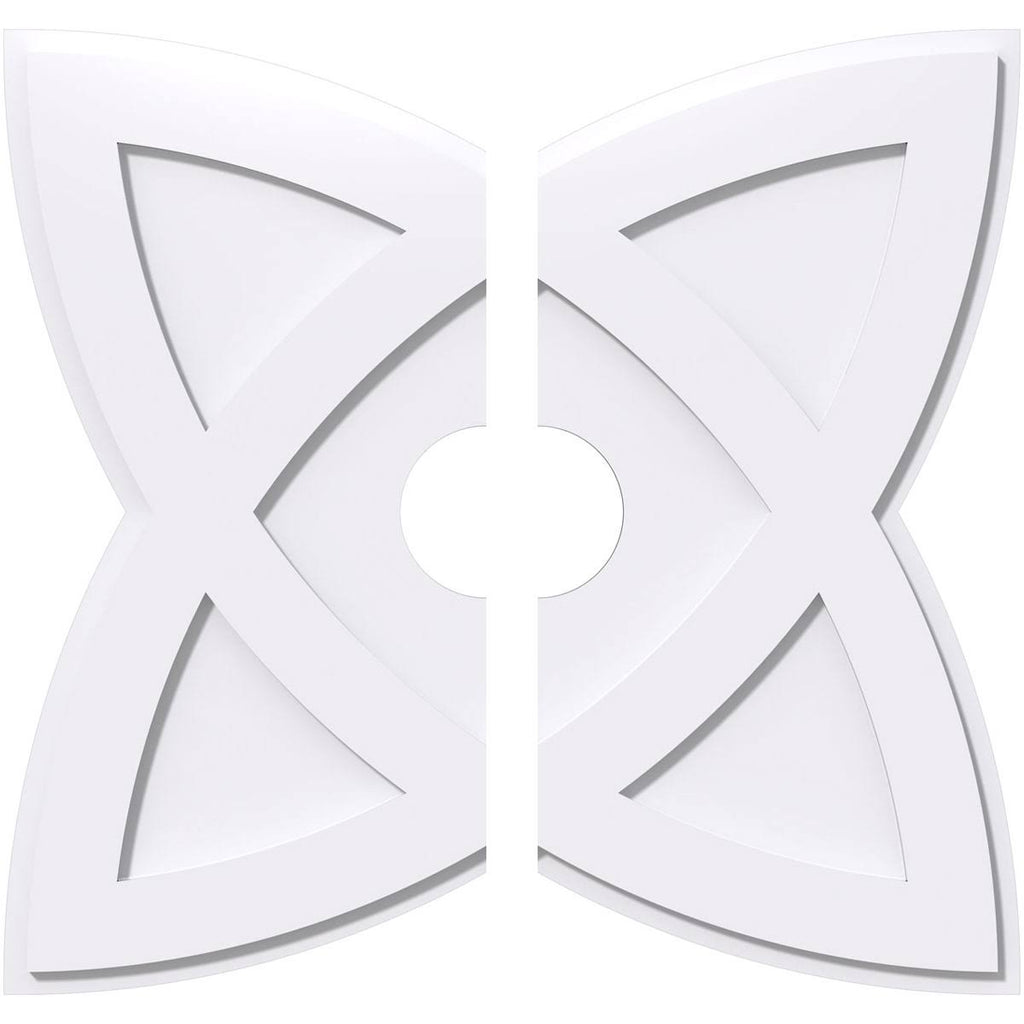 28 inchod x 5 inchid x 10 1/2 inchc x 1 inchp PVC Contemporary Ceiling Medallion, Two Piece B640