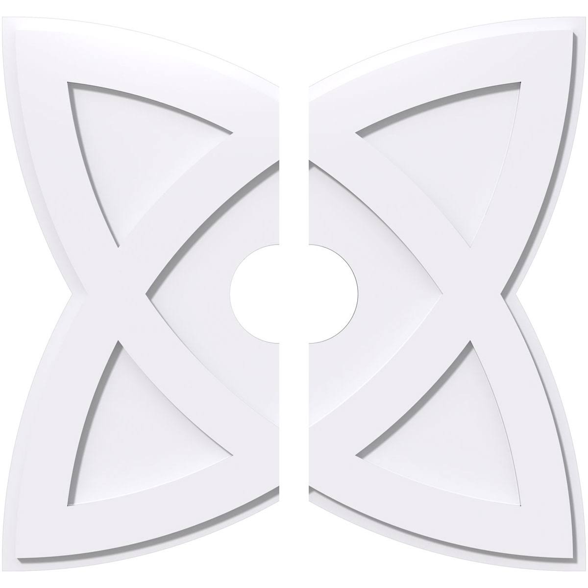 28 inchod x 5 inchid x 10 1/2 inchc x 1 inchp PVC Contemporary Ceiling Medallion, Two Piece B640