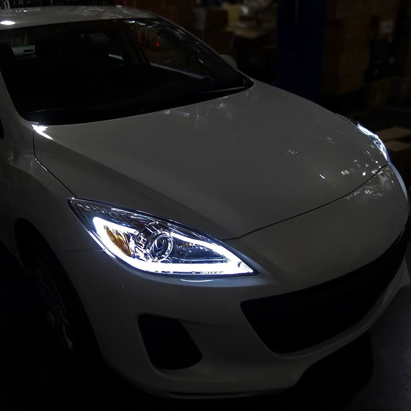 Chrome Projector Headlights with LED DRL Strip K250