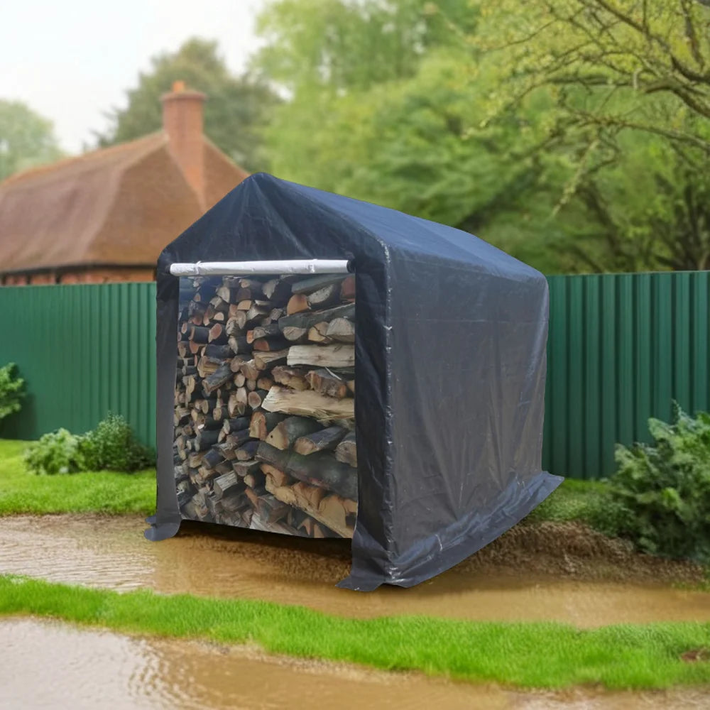Motorcycle Storage Shed 6x8ft Outdoor Shelter W4942