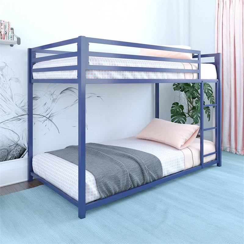 Blue Twin Over Twin Metal Bunk Bed H3007