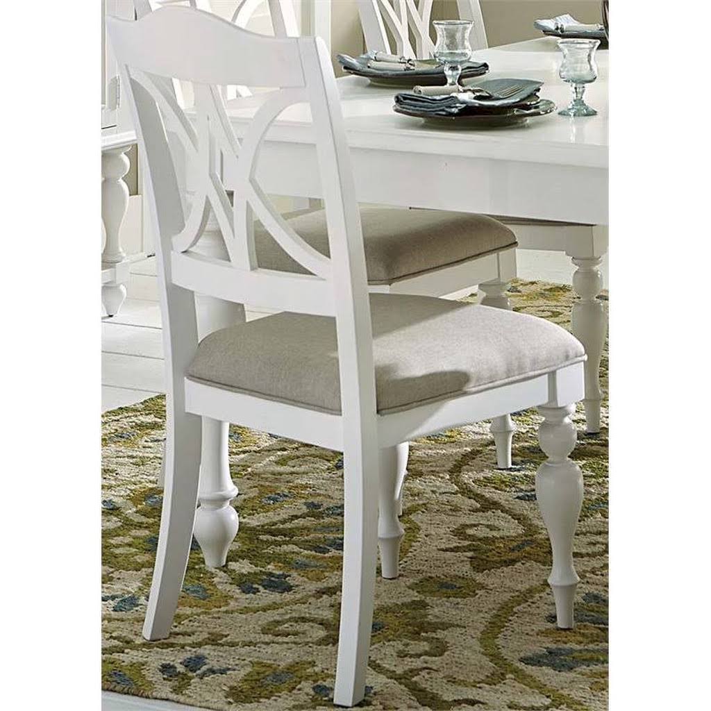 Oyster White Slat Back Dining Side Chair W14985