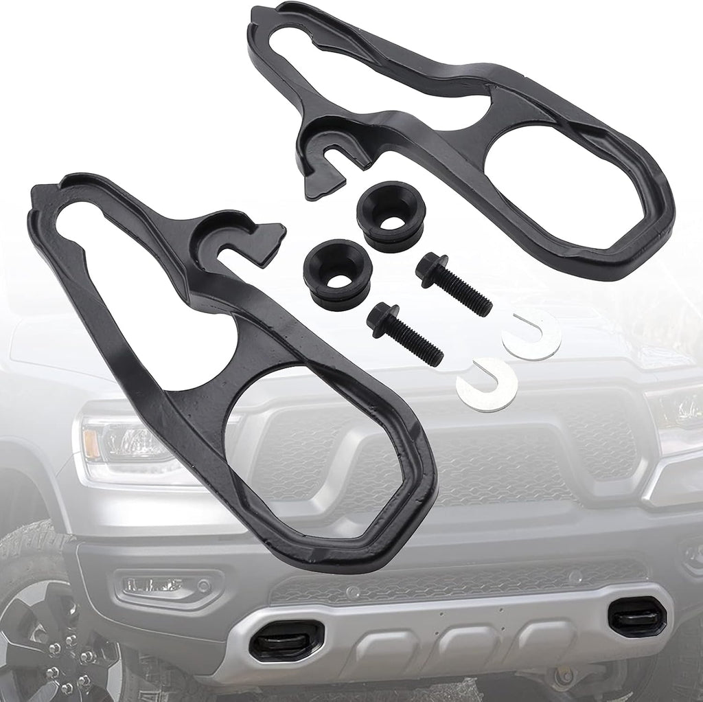 Black Steel Front Tow Hooks for Dodge Ram 1500 2019-2021 N2652