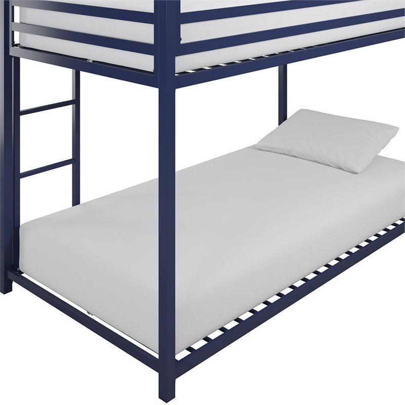 Blue Twin Over Twin Metal Bunk Bed H3007