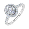 10K Yellow Gold Diamond Cluster Engagement Ring M5275