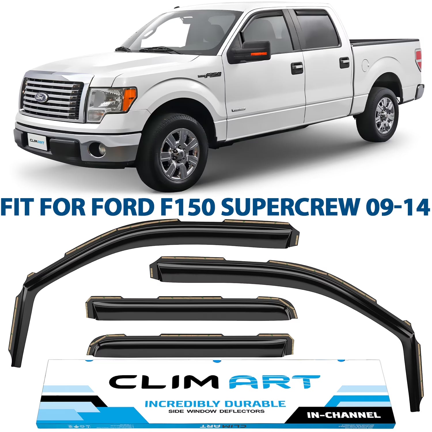 Dark Smoke In-Channel Window Deflectors 4 pcs D130