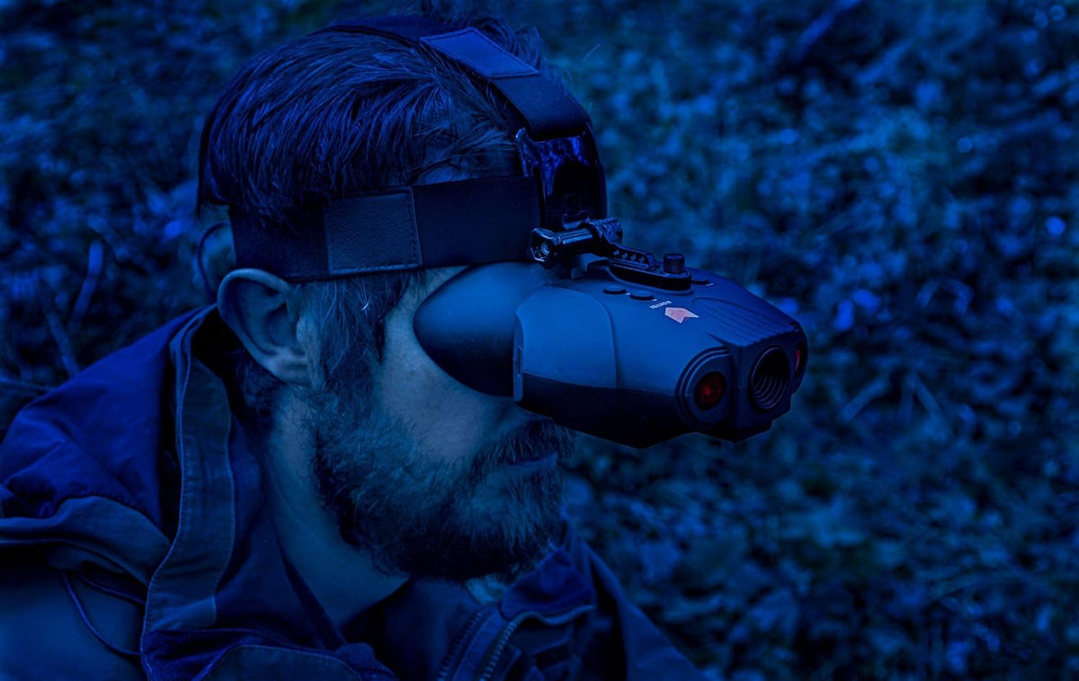 Night Vision Goggles Digital Infrared 1x Magnification 75yd Range Rechargeable Battery E15841