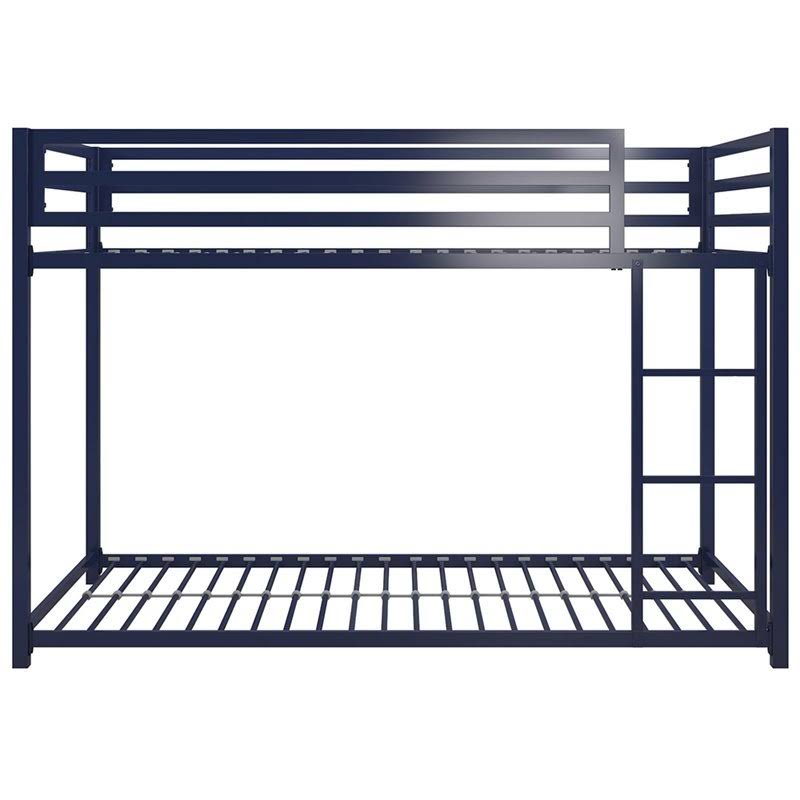 Blue Twin Over Twin Metal Bunk Bed H3007