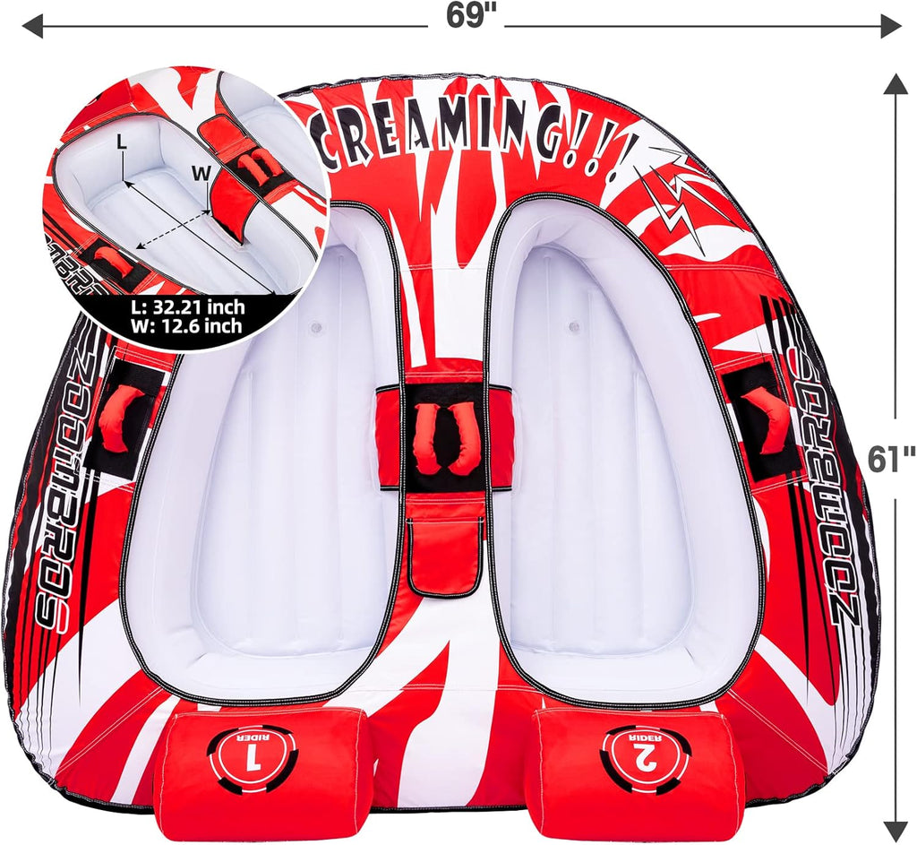 2 Person Towable Inflatable Boat Tube Q872897