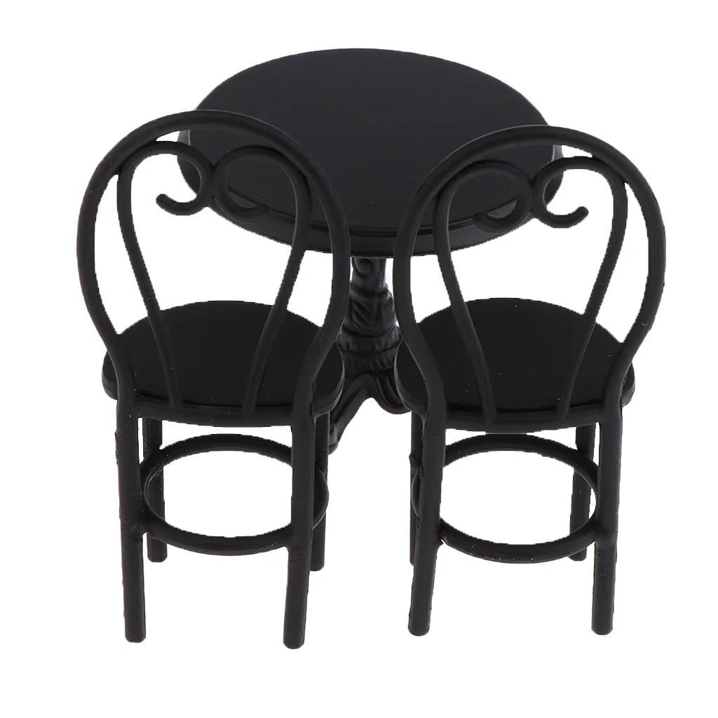 Miniature Round Table Chair Stool Dollhouse Furniture K750853