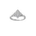 Sterling Silver Diamond Composite Cluster Engagement Ring Size 7.5 O58353