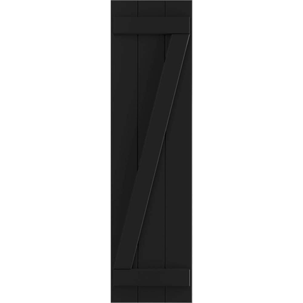 Black PVC Board and Batten Shutters (Per Pair) B8674
