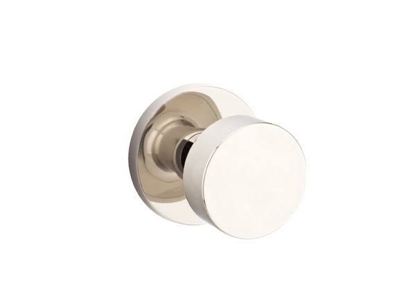 Passage Round Knob with Disk Rose, Bright Nickel P563649