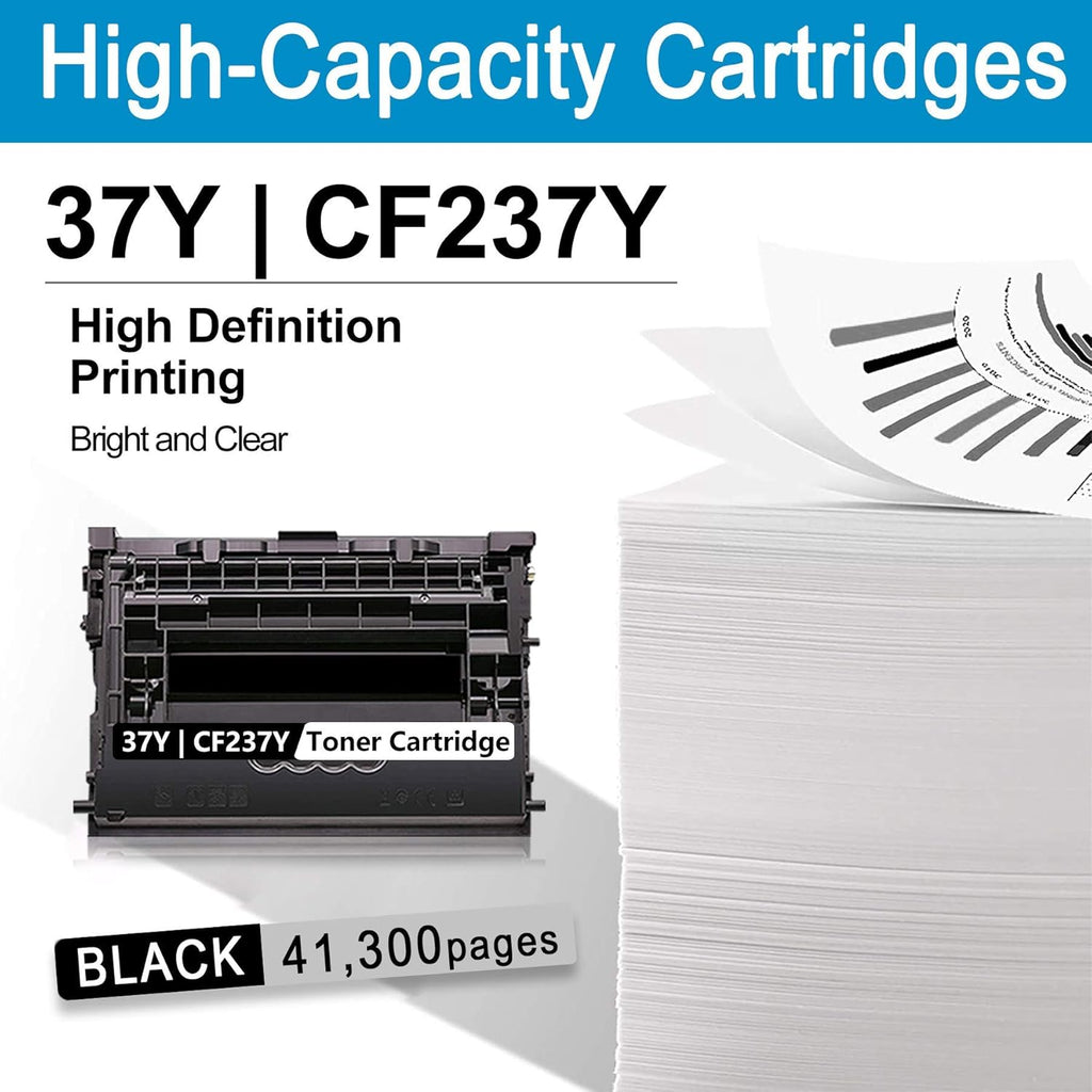 Black Extra High Yield Toner Cartridge CF237Y Replacement for HP Enterprise M607 M608 M609 MFP M631 Printer P8726