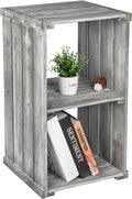 2 Tier Dark Gray Wood Storage Shelf T5441