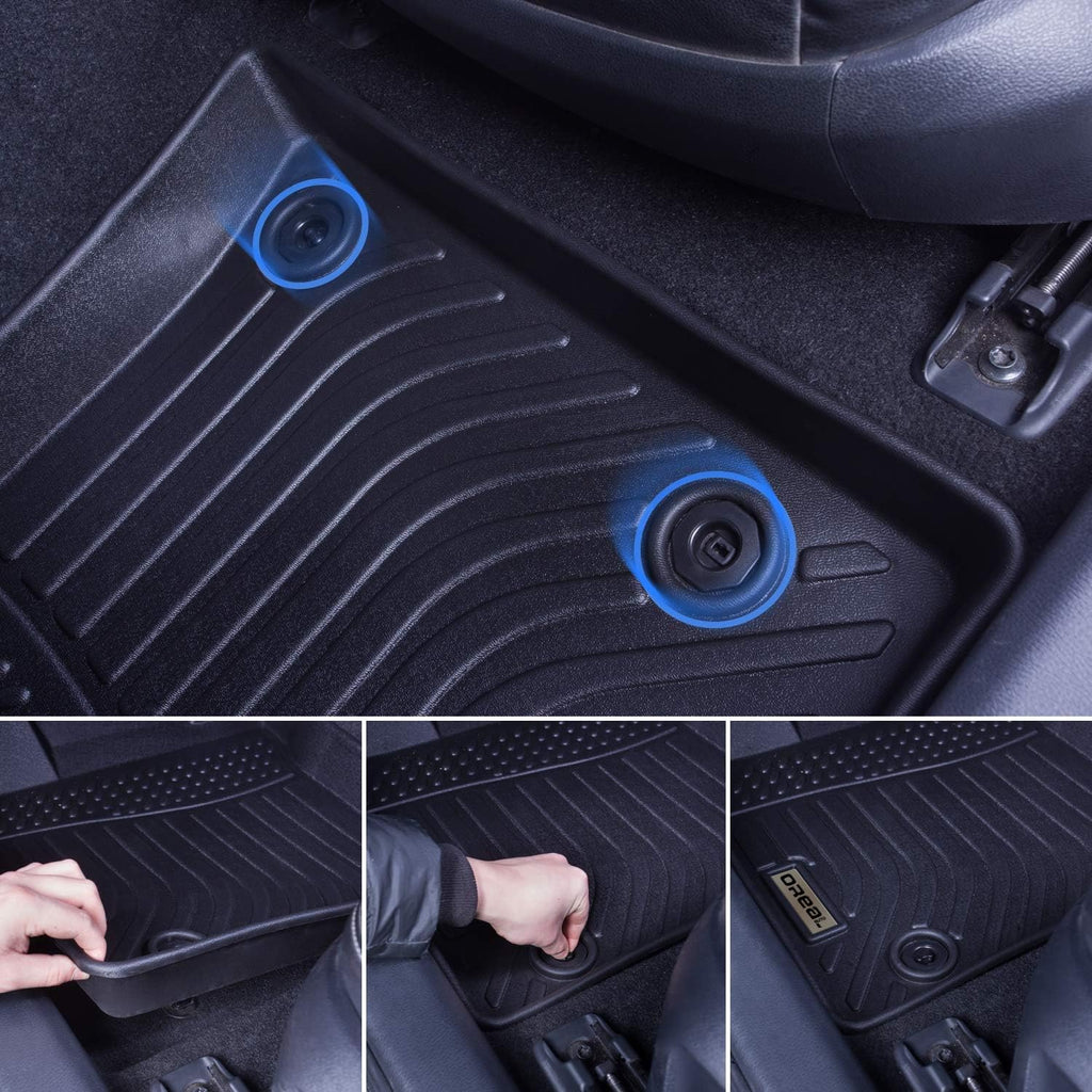 Black Heavy Duty All Weather Floor Mats for Toyota Corolla 2014-2019 Front and Rear Car Carpet M61518