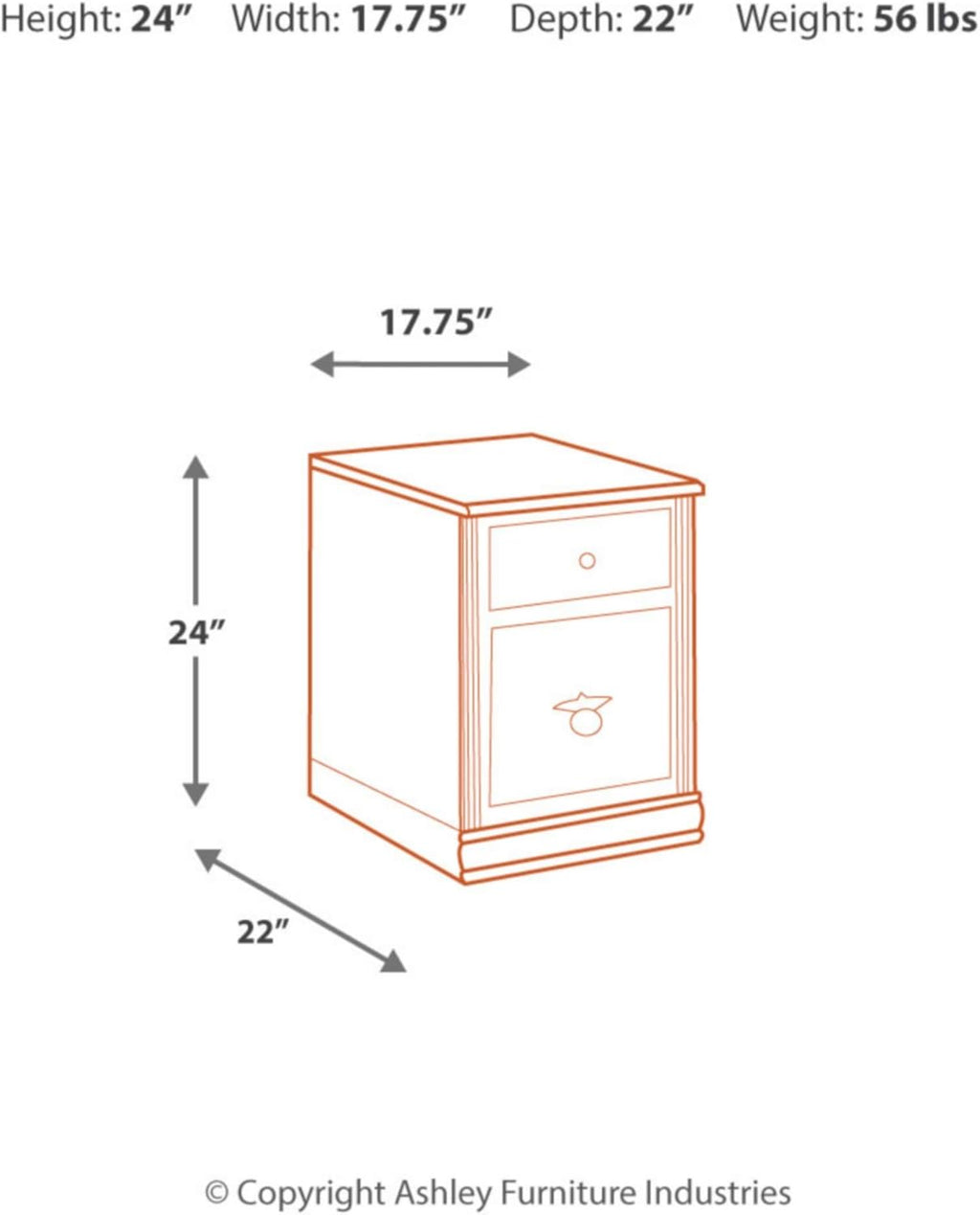 Medium Brown Small File Cabinet U378223