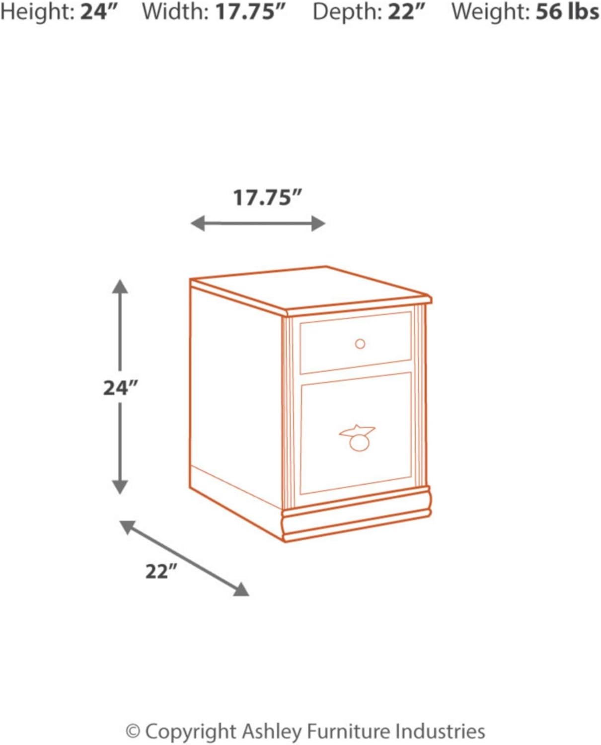 Medium Brown Small File Cabinet U378223
