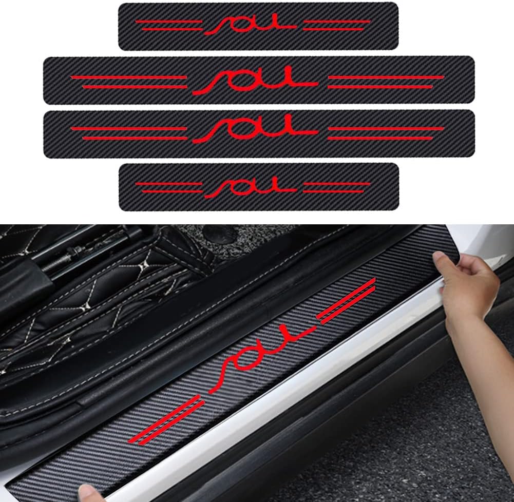 4PCS Carbon Fiber Door Sill Protector Z2518