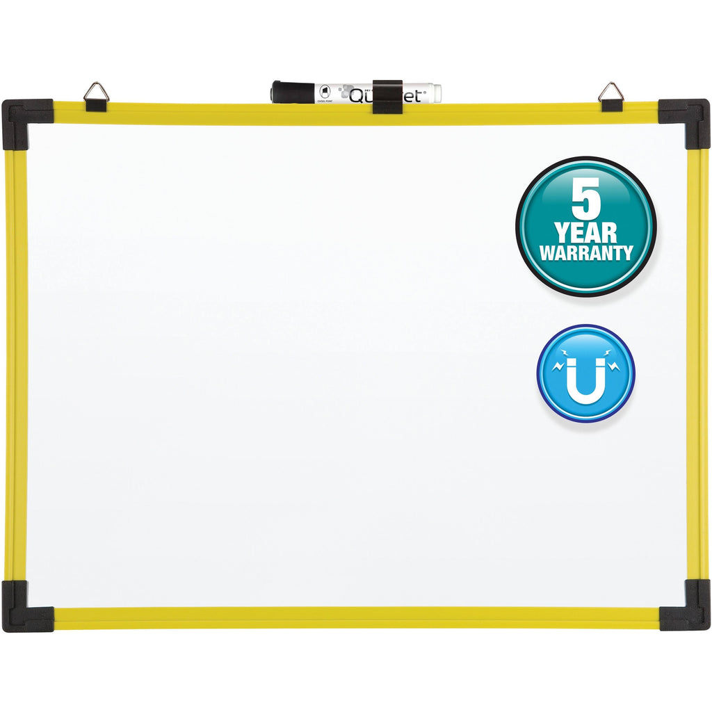 Whiteboard Wall Mountable 72.05 in x 48.03 in Magnetic Yellow Frame S233