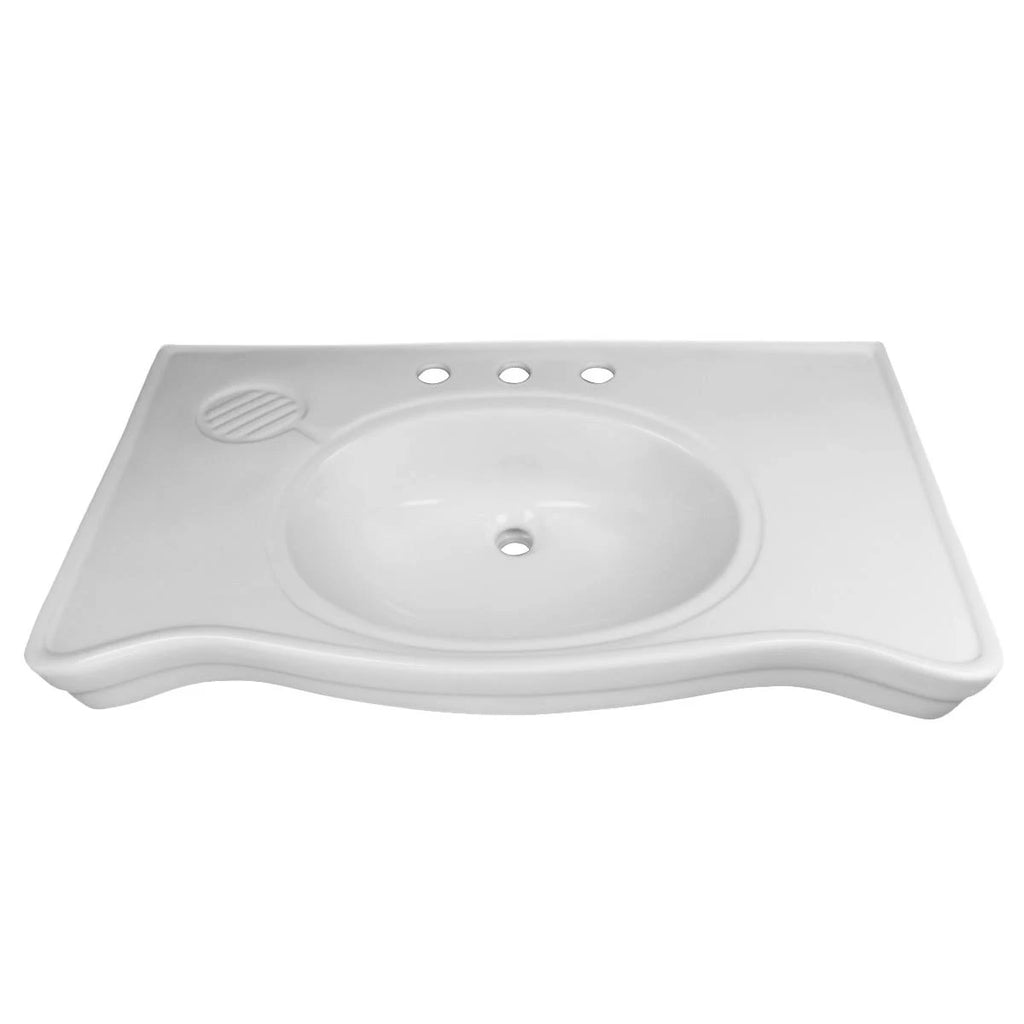 White Console Sink with Chrome Bistro Legs H730