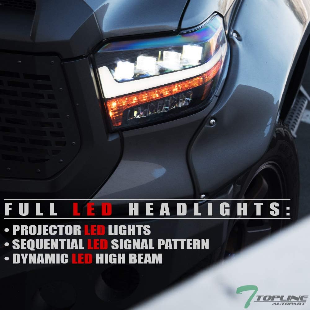 Black Housing Full LED Sequential Quad Projector Headlights U70320