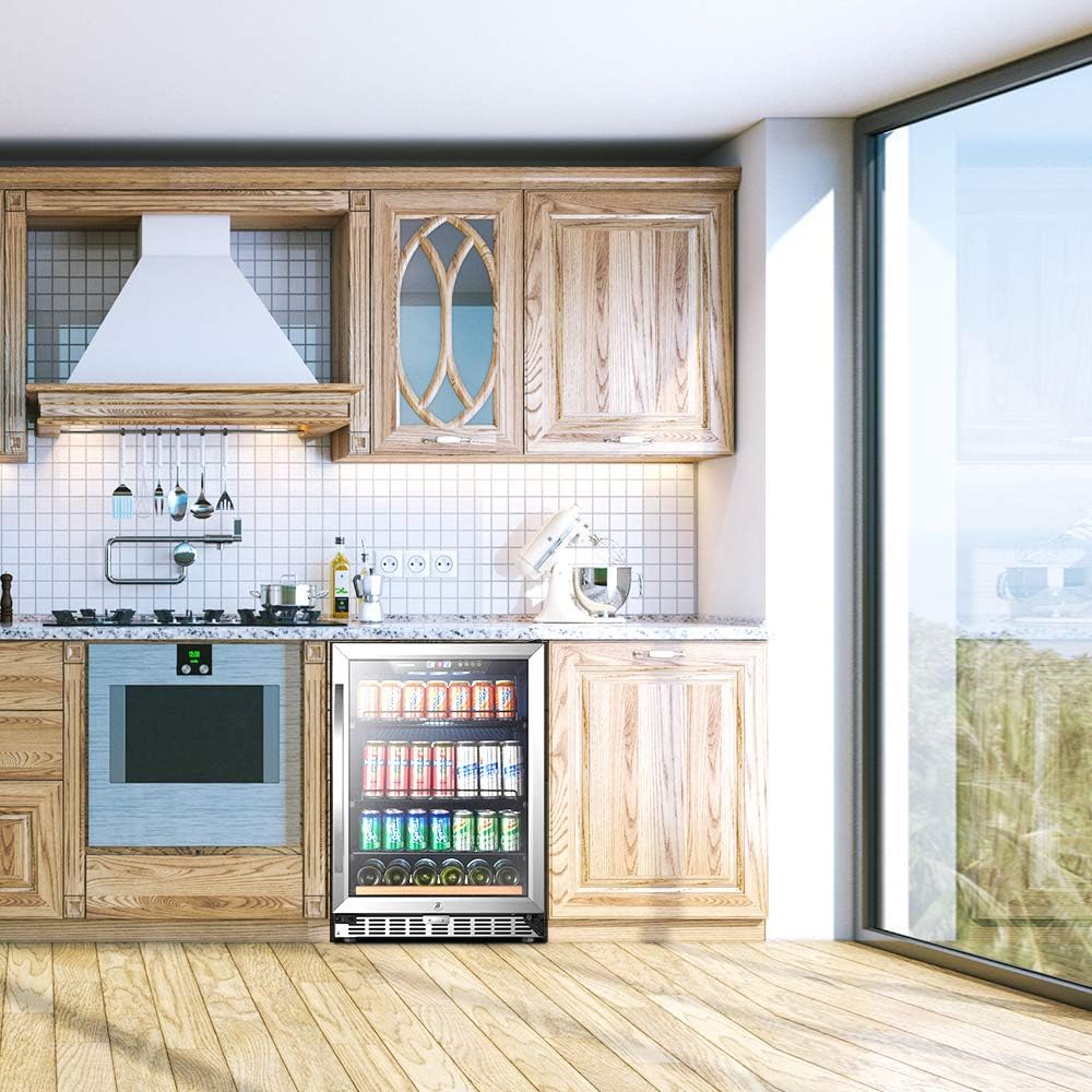 15 Inch Beverage Cooler Refrigerator with Glass Door D553
