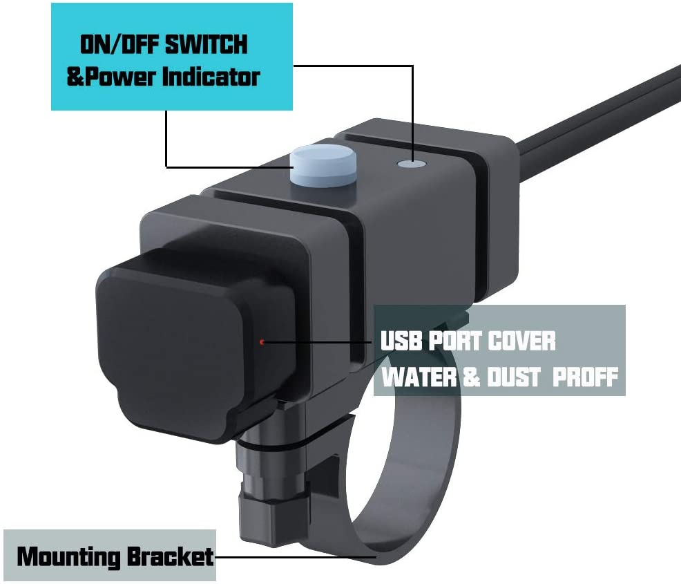 18W SAE to USB-C Motorcycle Phone Charger S456570