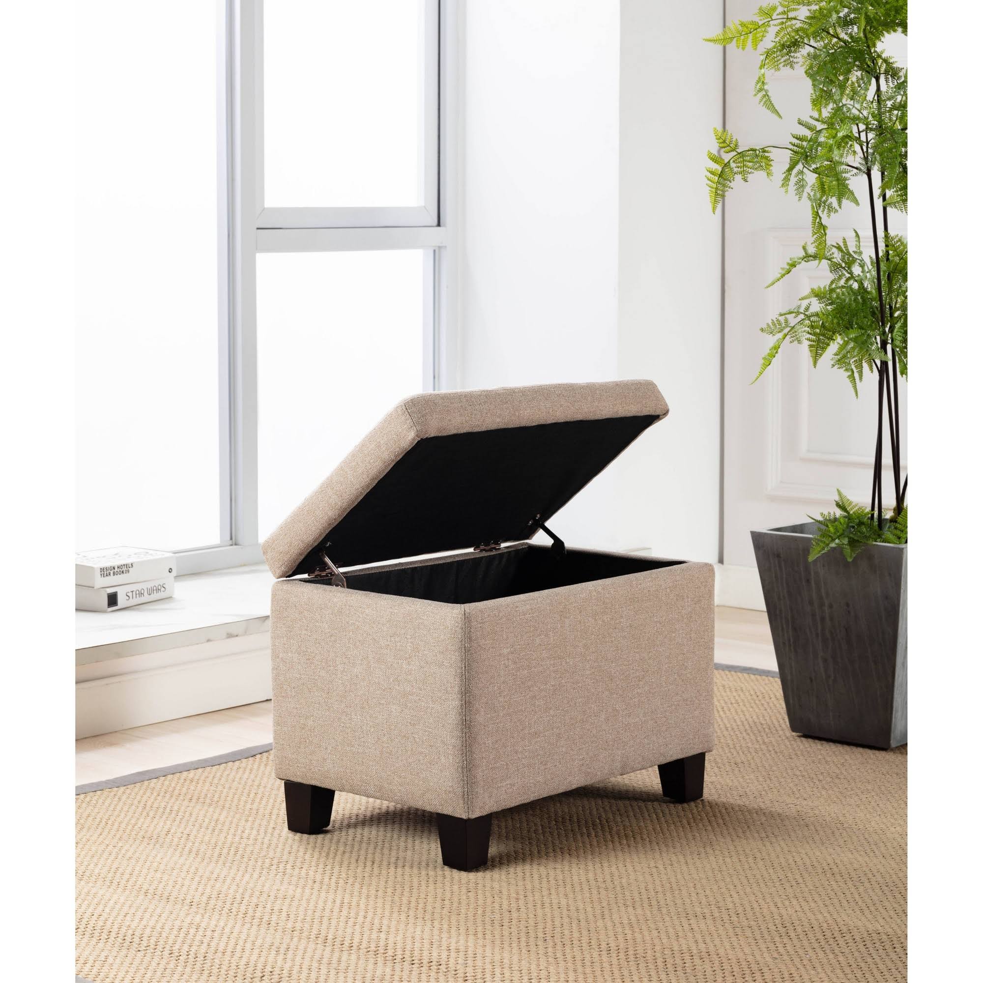 Tufted Storage Ottoman with Hinged Lid Z24990