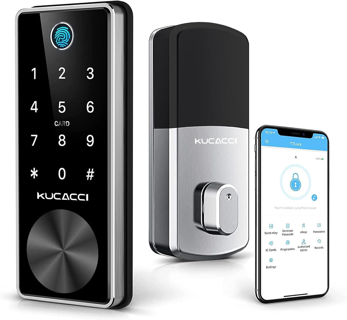 Smart Deadbolt Lock with Keypads, Black N219