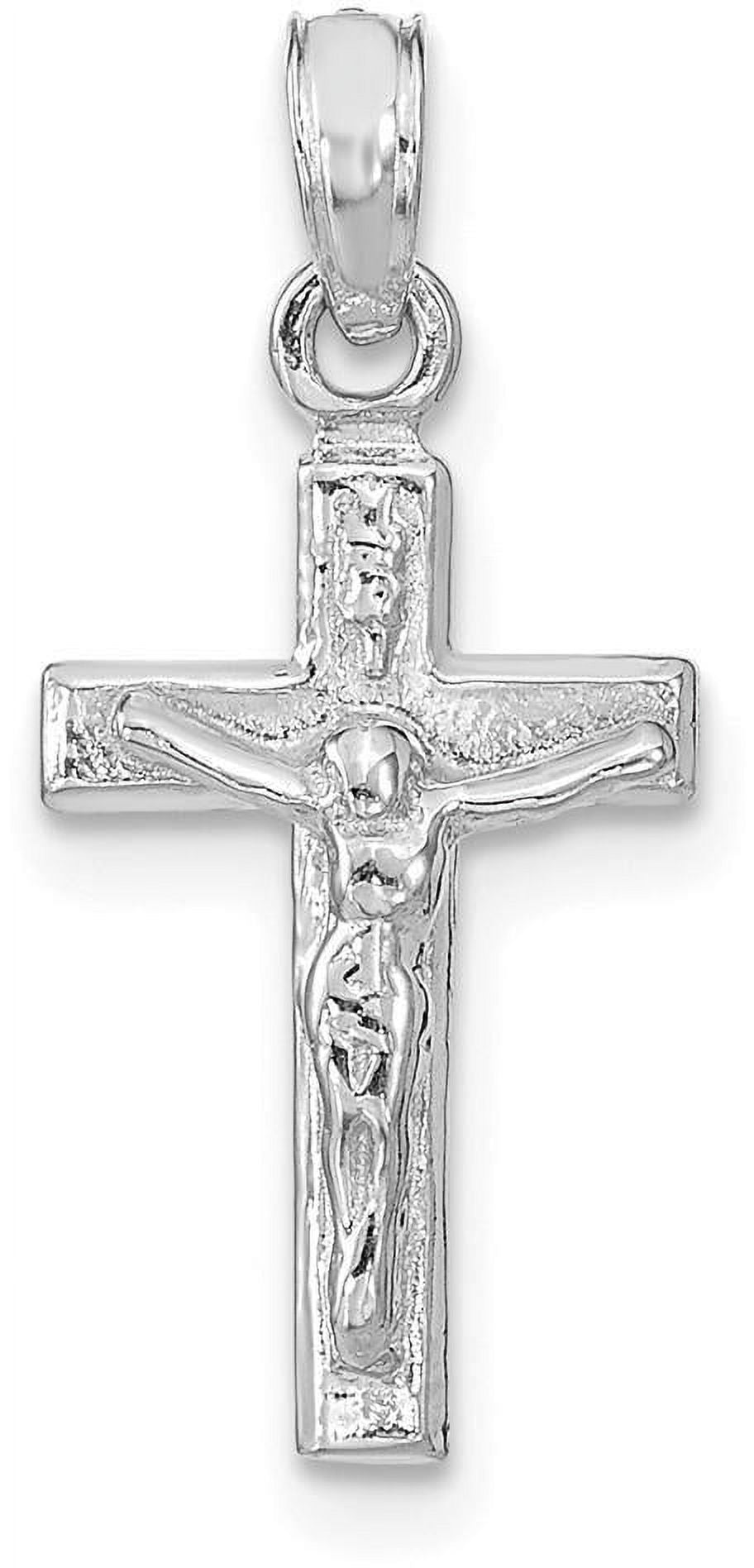 14k White Gold Crucifix Pendant Q51869