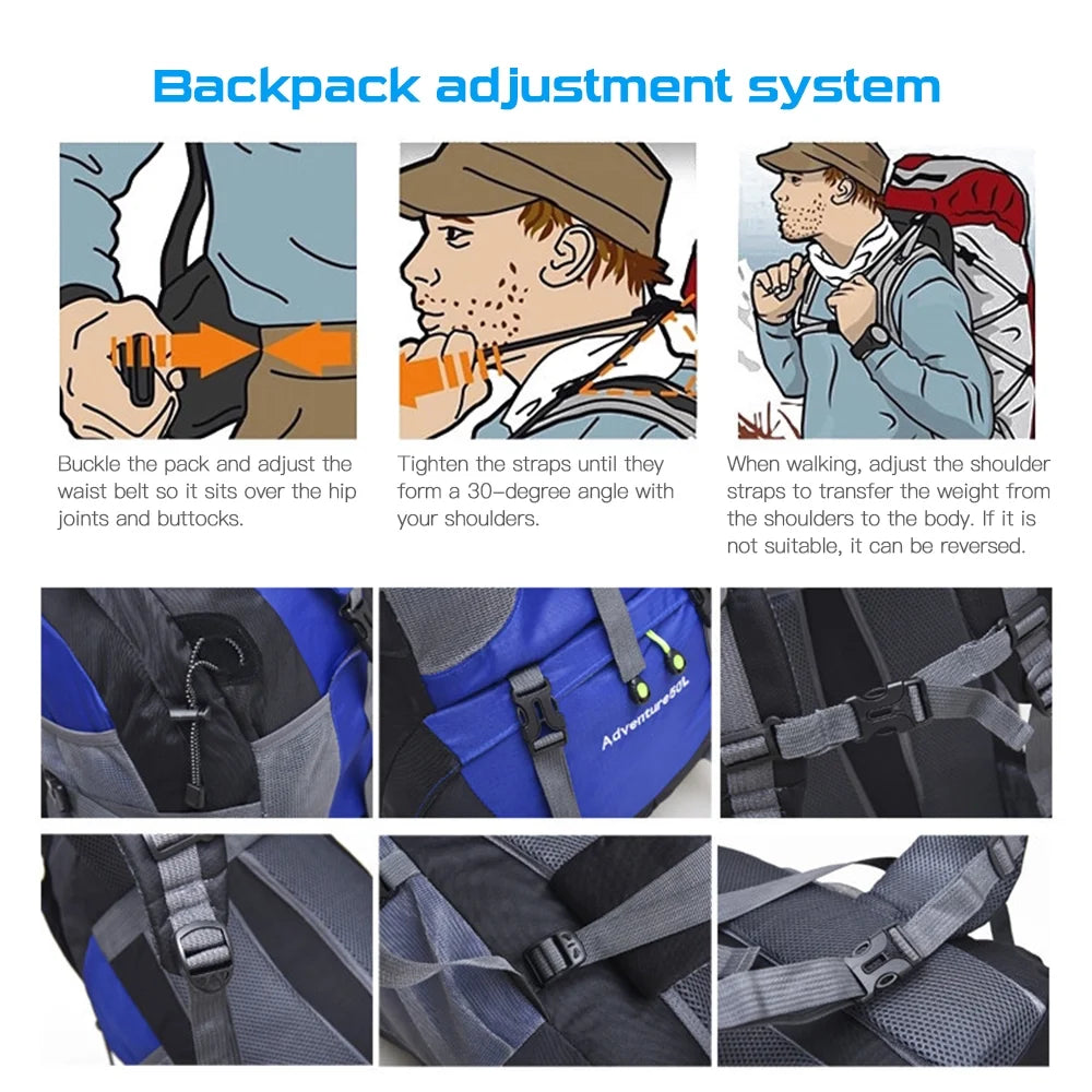 50L Water Resistant Hiking Backpack F561