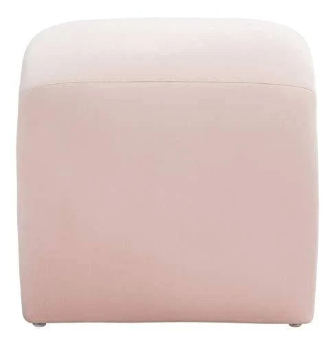 Light Pink Velvet Ottoman V2392