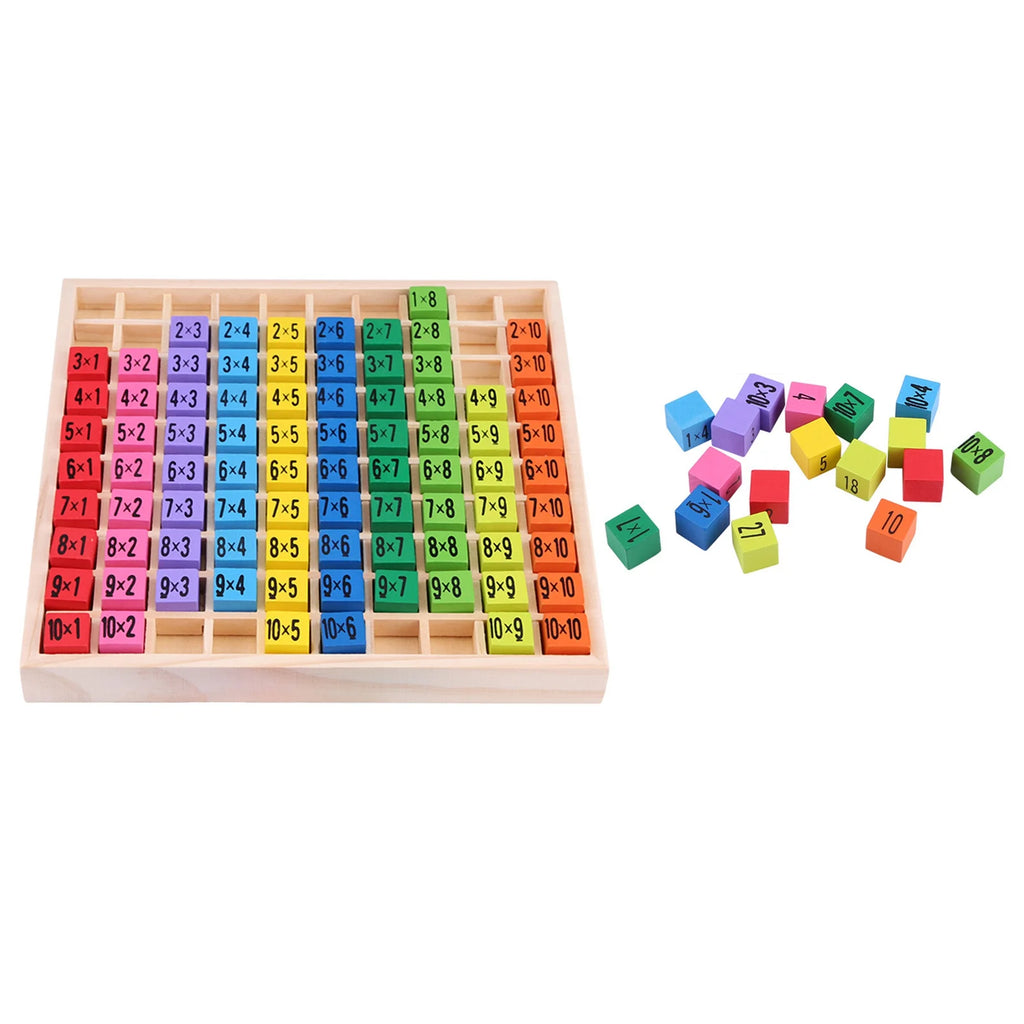 10 X 10 Wooden Multiplication Table Math Tray G665
