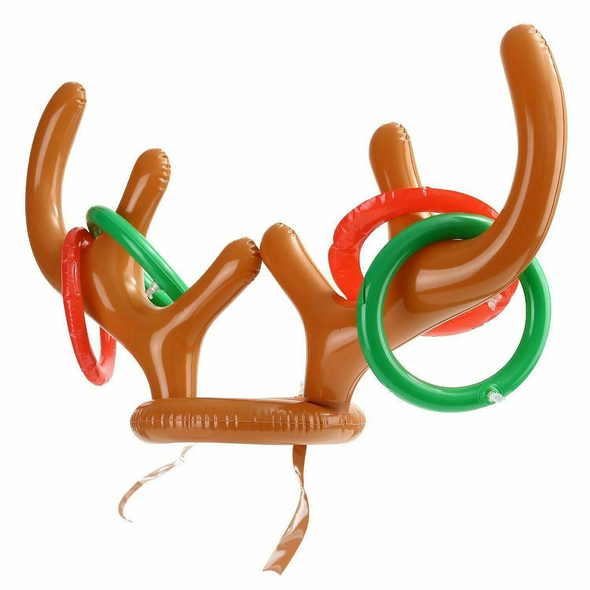 Inflatable Reindeer Antler Hat & Toss Ring Christmas Party Game Toys X121097