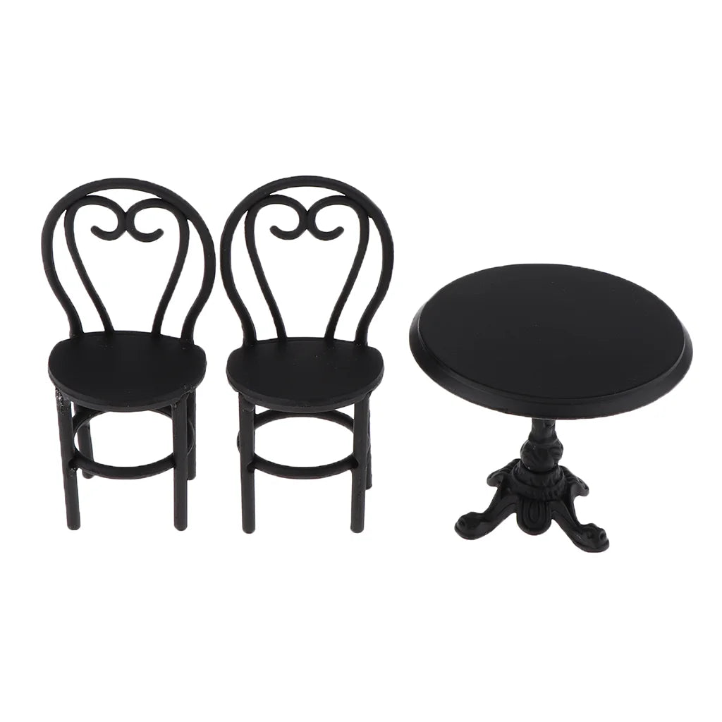 Miniature Round Table Chair Stool Dollhouse Furniture K750853