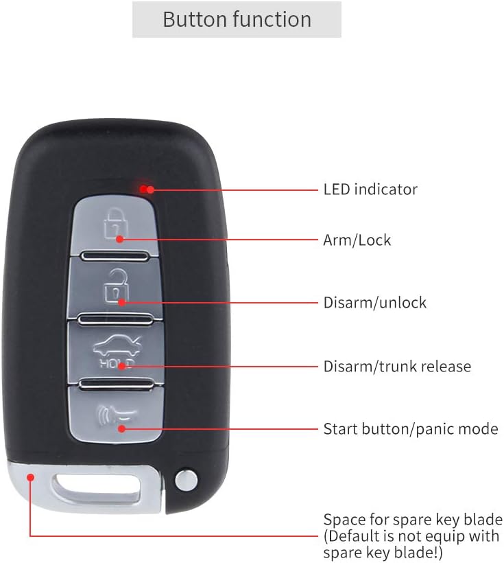 PKE Car Alarm System Keyless Go DC12V Pack of 2 V536
