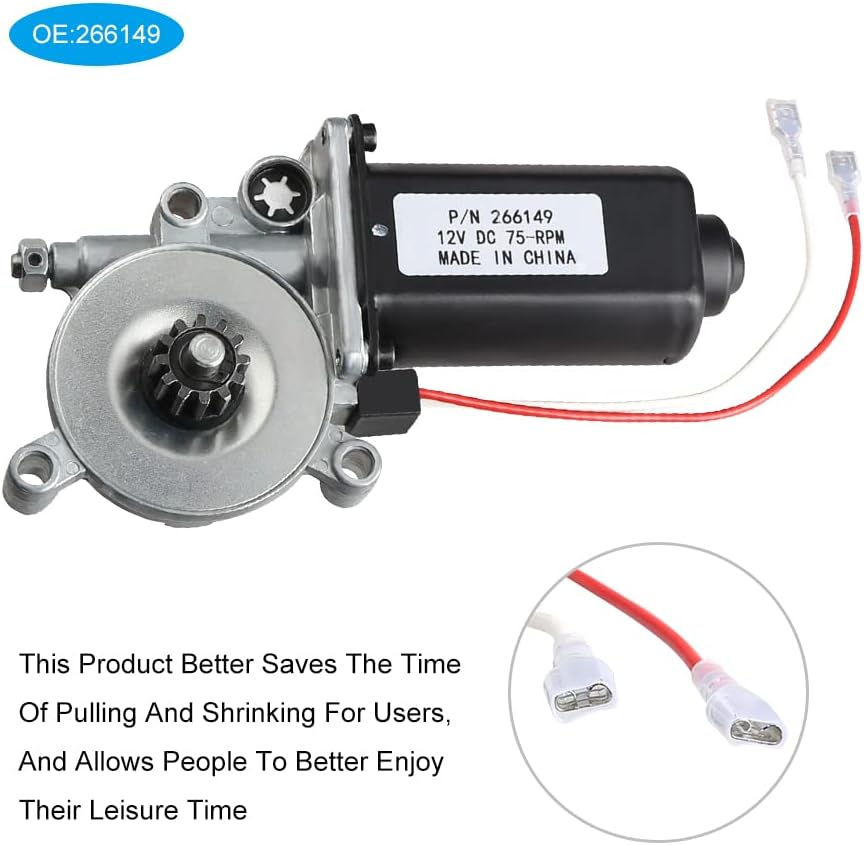 RV Power Awning Motor Replacement with Dual Connector X821339